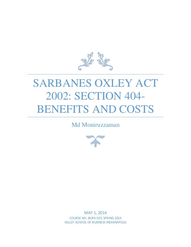 sarbanes oxley act essay example Free essay on internal controls on an accounting information system internal controls on an accounting the sarbanes-oxley act of 2002. sarbanes oxley act essay example Free essay on internal controls on an accounting information system internal controls on an accounting the sarbanes-oxley act of 2002.